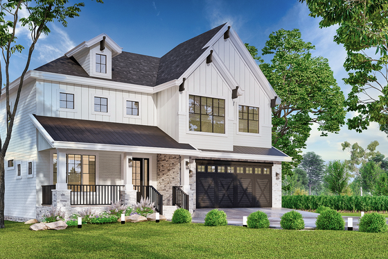 Exterior - Front Elevation 4 for Craftsman House Plan #119-450 - 4 bed, 4 bath