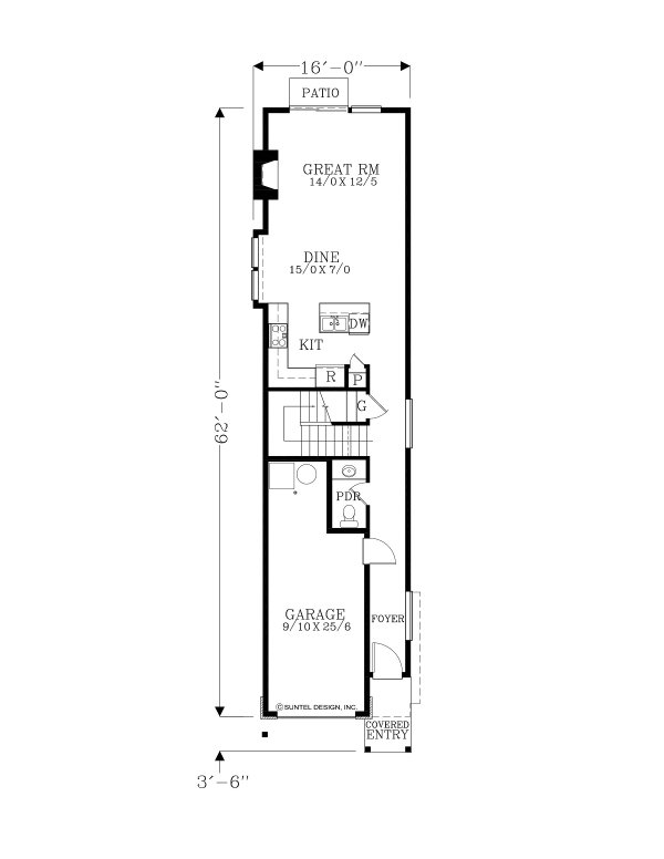 Craftsman Floor Plan - Main Floor Plan #53-644