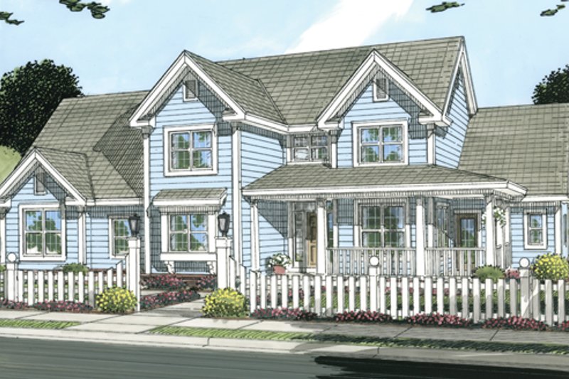 Dream House Plan - Farmhouse Exterior - Front Elevation Plan #513-2046