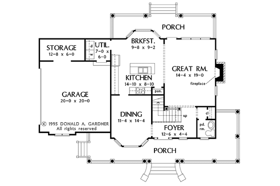Floor Plan - Main Floor for Country House Plan #929-749 - 3 bed, 2.5 bath