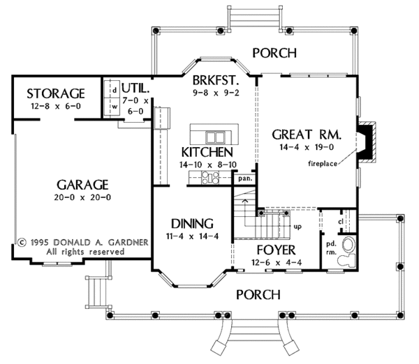House Plan Design - Country Floor Plan - Main Floor Plan #929-749