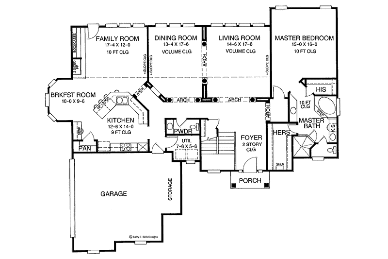 Home Plan - Floor Plan - Main Floor for Traditional House Plan #952-20 - 4 bed, 2.5 bath