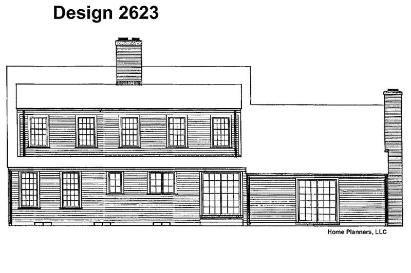 Dream House Plan - Exterior - Rear Elevation for Colonial House Plan #72-668 - 4 bed, 2.5 bath