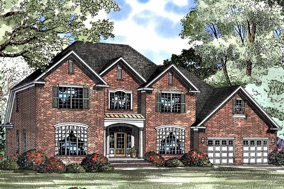Exterior - Front Elevation 3 for Colonial House Plan #17-3105 - 4 bed, 2.5 bath