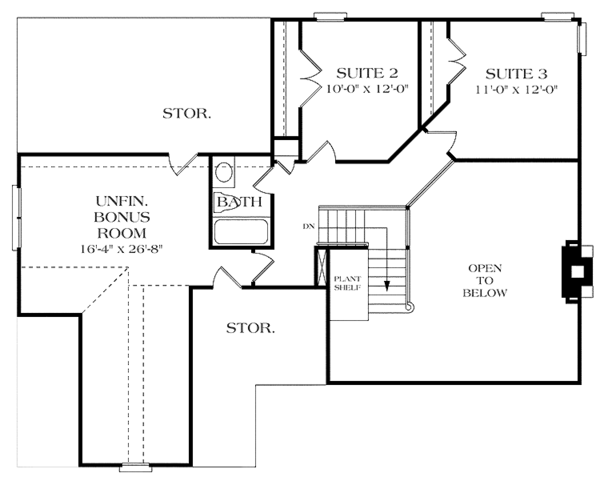 House Plan Design - Country Floor Plan - Upper Floor Plan #453-93