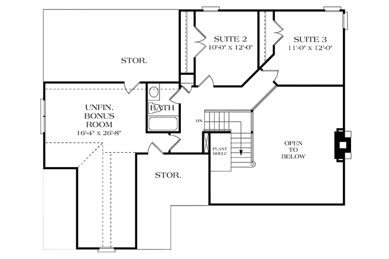 Dream House Plan - Floor Plan - Upper Floor for Country House Plan #453-93 - 3 bed, 2.5 bath