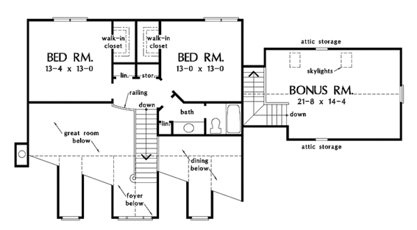 House Plan Design - Country Floor Plan - Upper Floor Plan #929-490