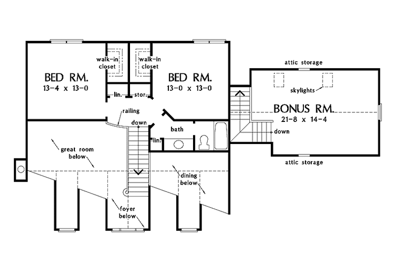 Home Plan - Floor Plan - Upper Floor for Country House Plan #929-490 - 3 bed, 2.5 bath