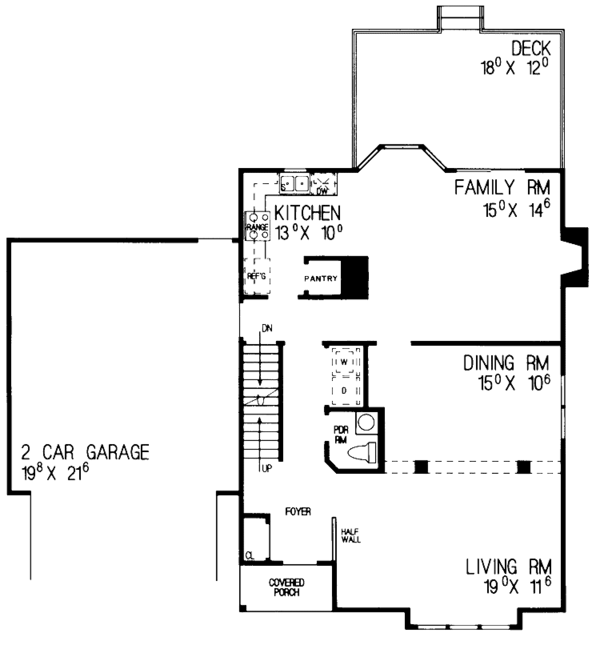 House Design - Colonial Floor Plan - Main Floor Plan #72-1040