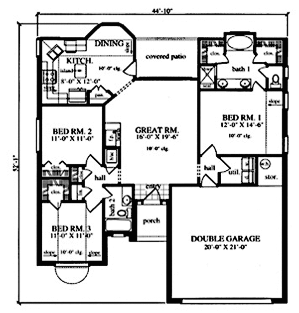 House Design - Country Floor Plan - Main Floor Plan #42-659