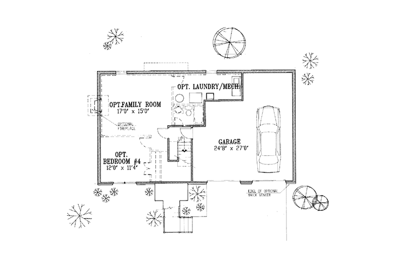 Architectural House Design - Floor Plan - Lower Floor for Traditional House Plan #953-126 - 3 bed, 2 bath
