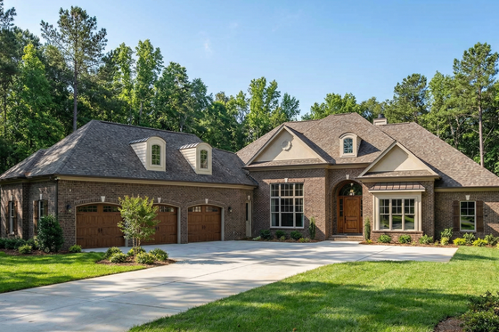 Exterior - Front Elevation 3 for European House Plan #17-644 - 4 bed, 4.5 bath