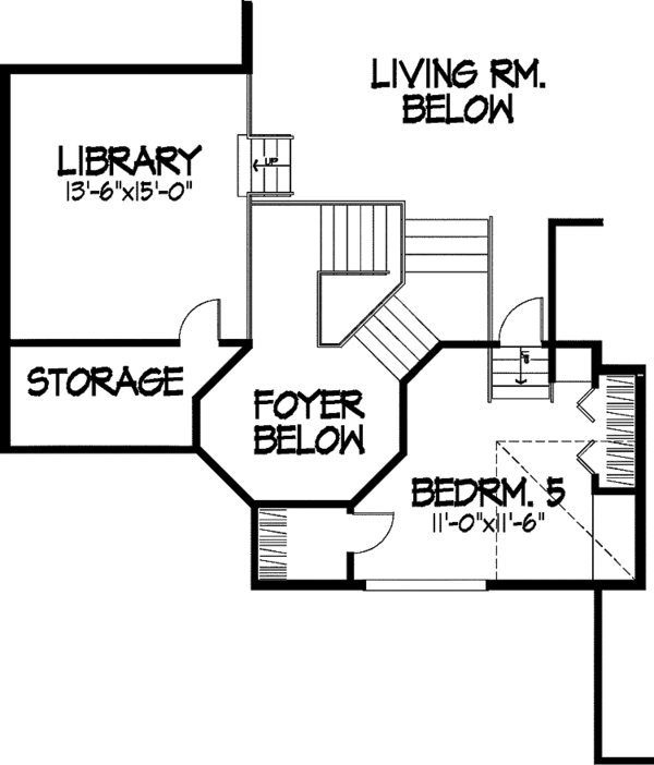 House Blueprint - Bungalow Floor Plan - Upper Floor Plan #51-794