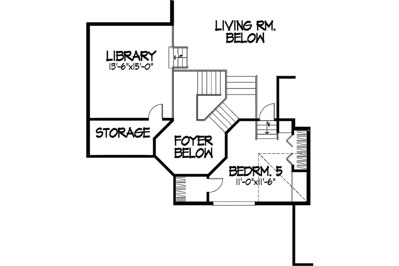 Dream House Plan - Floor Plan - Upper Floor for Bungalow House Plan #51-794 - 4 bed, 2.5 bath