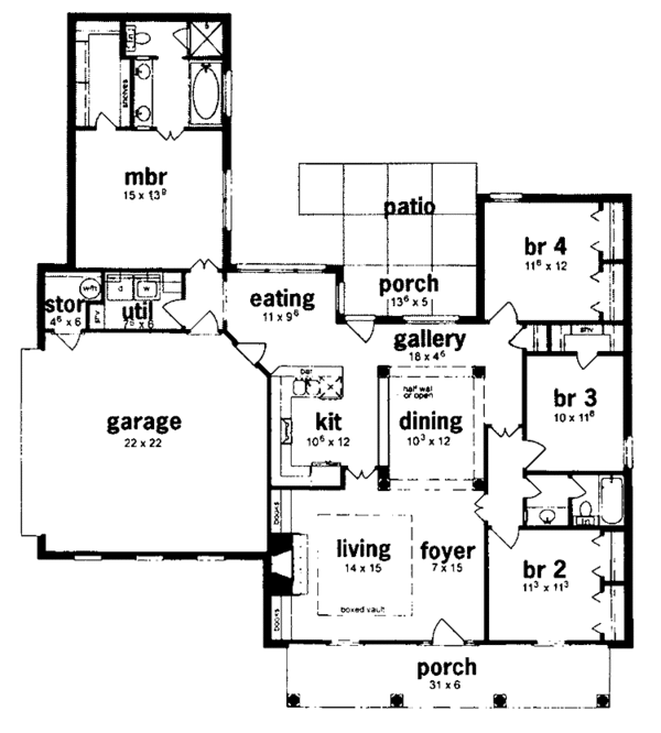 House Design - Classical Floor Plan - Main Floor Plan #36-579