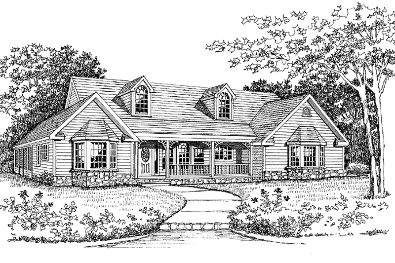Home Plan - Exterior - Front Elevation 3 for Country House Plan #314-221 - 3 bed, 2 bath