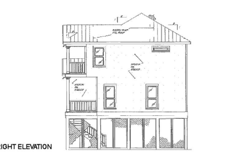 Architectural House Design - Exterior - Other Elevation 1 for Beach House Plan #37-150 - 3 bed, 3 bath