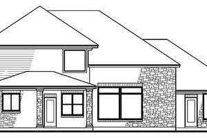 Exterior - Rear Elevation for European House Plan #120-242 - 4 bed, 2.5 bath