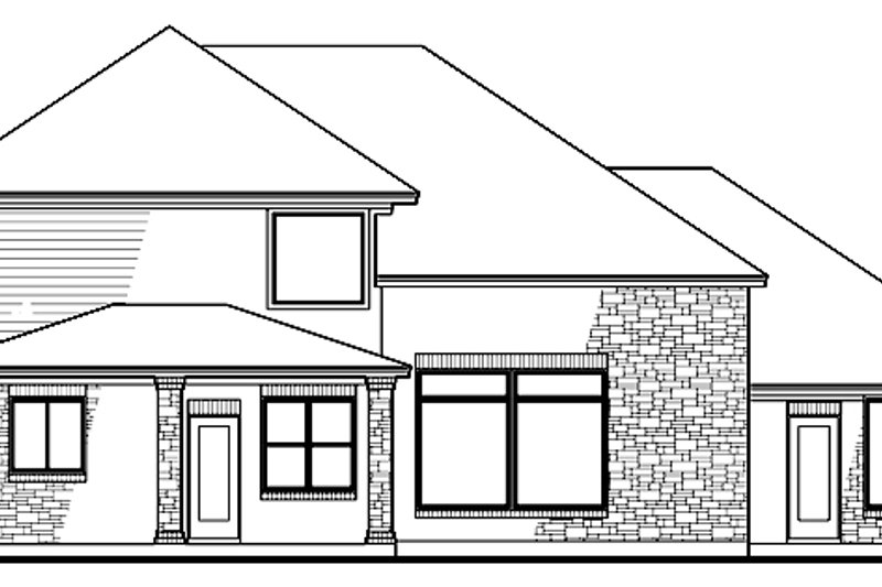 Home Plan - Exterior - Rear Elevation for European House Plan #120-242 - 4 bed, 2.5 bath