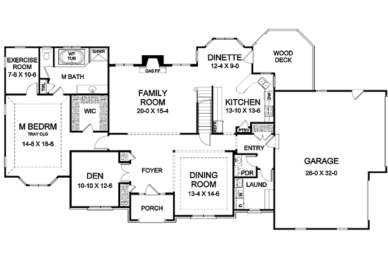 Home Plan - Floor Plan - Main Floor for Country House Plan #328-398 - 3 bed, 2.5 bath