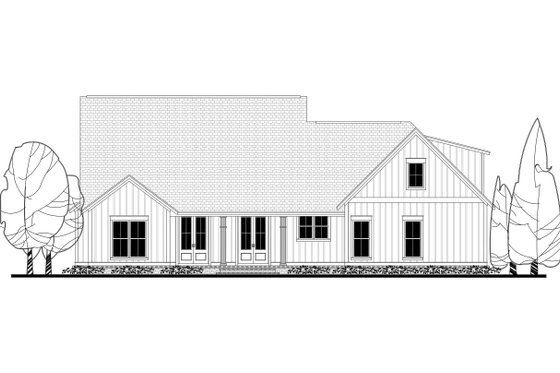 Exterior - Rear Elevation 1 for Farmhouse House Plan #430-164 - 3 bed, 2 bath