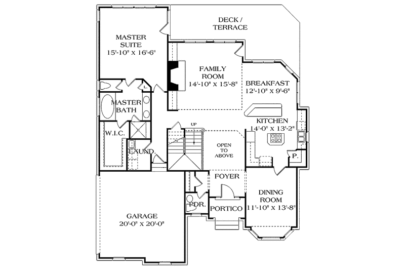 Architectural House Design - Floor Plan - Main Floor for Country House Plan #453-276 - 4 bed, 3.5 bath