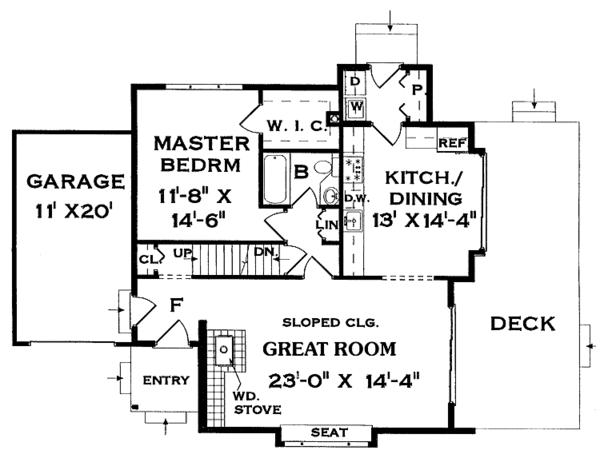 Home Plan - Contemporary Floor Plan - Main Floor Plan #456-78