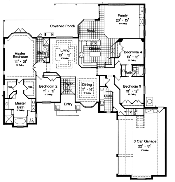 Architectural House Design - European Floor Plan - Main Floor Plan #417-659