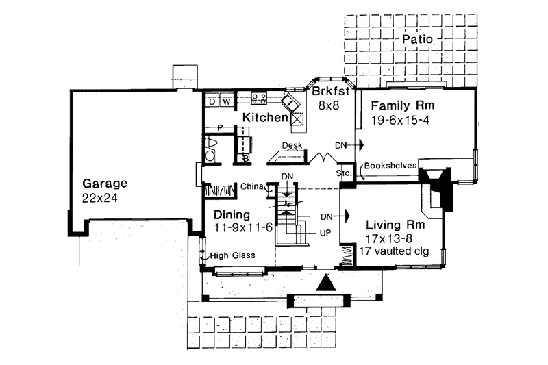 Home Plan - Floor Plan - Main Floor for Country House Plan #320-672 - 3 bed, 2.5 bath