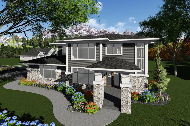 Home Plan - Prairie Exterior - Front Elevation Plan #70-1283