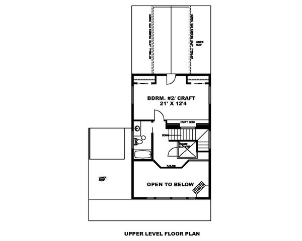Cabin Floor Plan - Upper Floor Plan #117-901