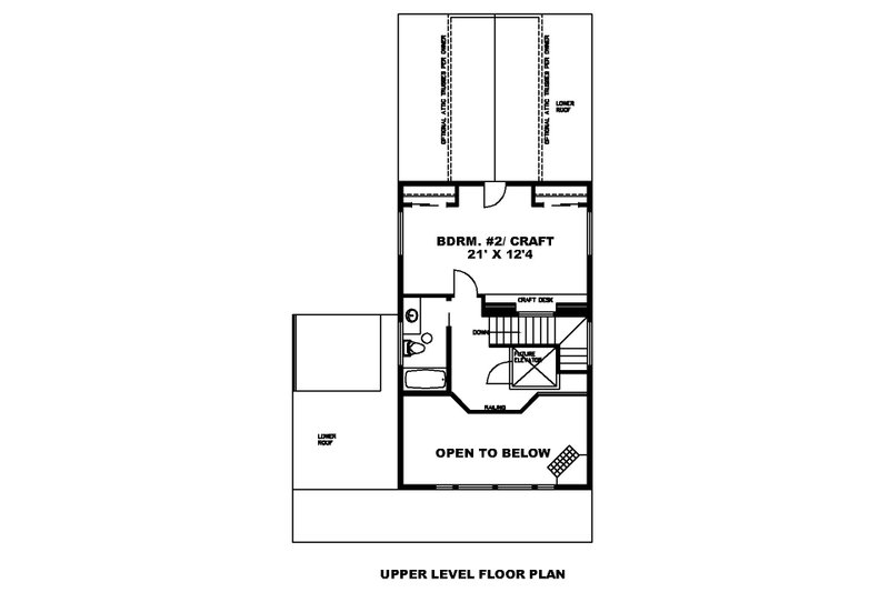 Dream House Plan - Floor Plan - Upper Floor for Cabin House Plan #117-901 - 2 bed, 2 bath