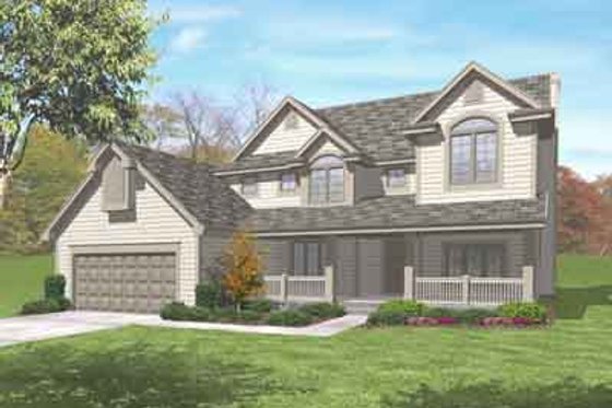 Exterior - Front Elevation for Traditional House Plan #50-278 - 3 bed, 2.5 bath