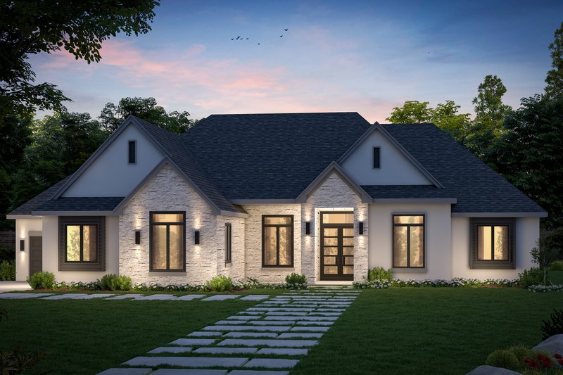 Architectural House Design - Craftsman Exterior - Front Elevation Plan #20-2494