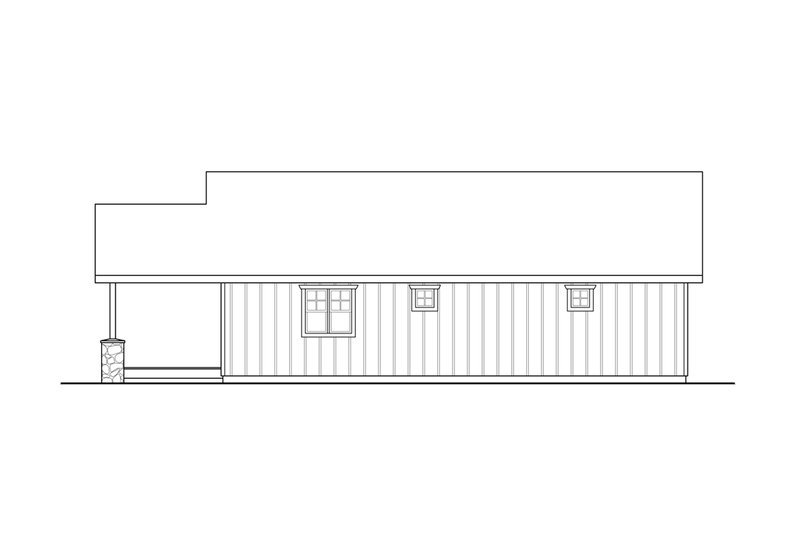 Home Plan - Exterior - Rear Elevation for Craftsman House Plan #124-789, 1 bath