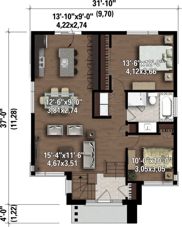 Contemporary Floor Plan - Main Floor Plan #25-4323