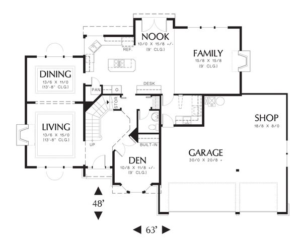 Home Plan - Traditional Floor Plan - Main Floor Plan #48-227