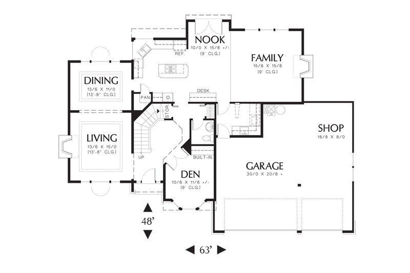 Home Plan - Floor Plan - Main Floor for Traditional House Plan #48-227 - 3 bed, 2.5 bath