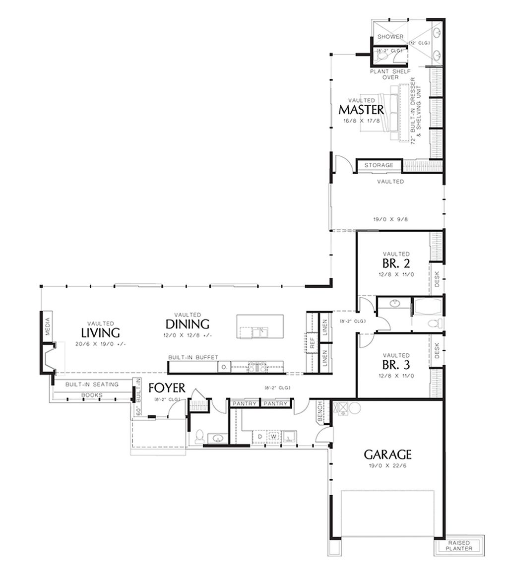 Model 3A 3 Br 2.5 Bath 20x42 House 1,550 sq ft- PDF FloorPlan 