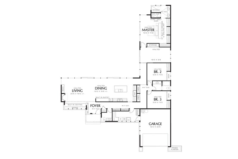 Dream House Plan - Modern 2500 square foot 3 bedroom 2 1/2 bath house plan