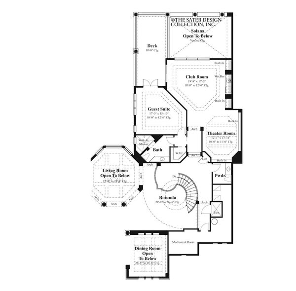 Architectural House Design - Mediterranean Floor Plan - Upper Floor Plan #930-492