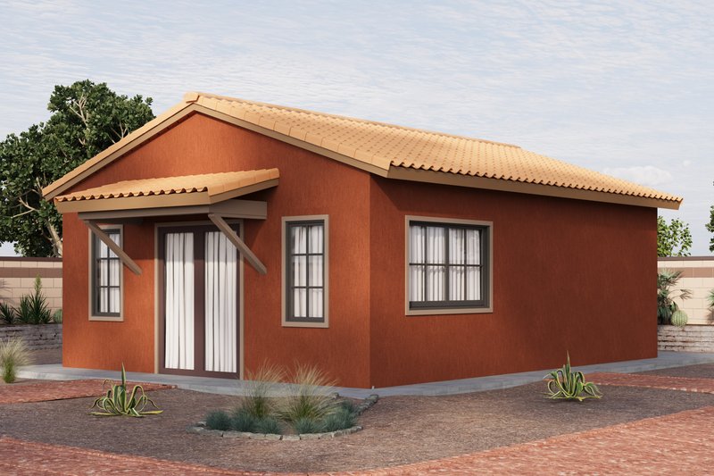Home Plan - Exterior - Other Elevation 1 for Adobe / Southwestern House Plan #1106-50 - 1 bed, 1 bath