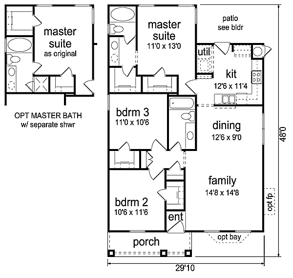 Craftsman Floor Plan - Main Floor Plan #84-447