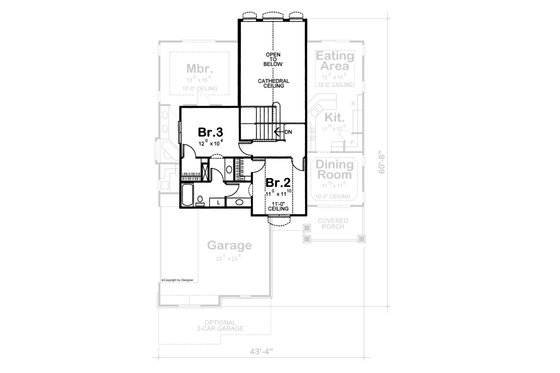 Floor Plan - Upper Floor for Traditional House Plan #20-1750 - 3 bed, 3 bath