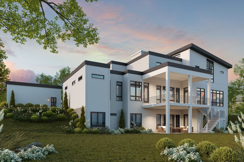 House Design - Exterior - Rear Elevation for Contemporary House Plan #20-2646 - 5 bed, 5.5 bath