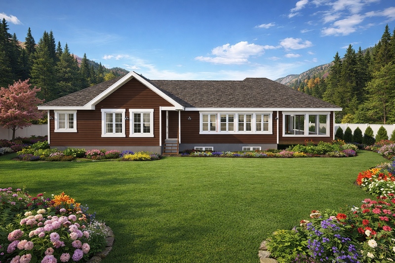 Dream House Plan - Exterior - Rear Elevation for Ranch House Plan #1060-464 - 1 bed, 1.5 bath