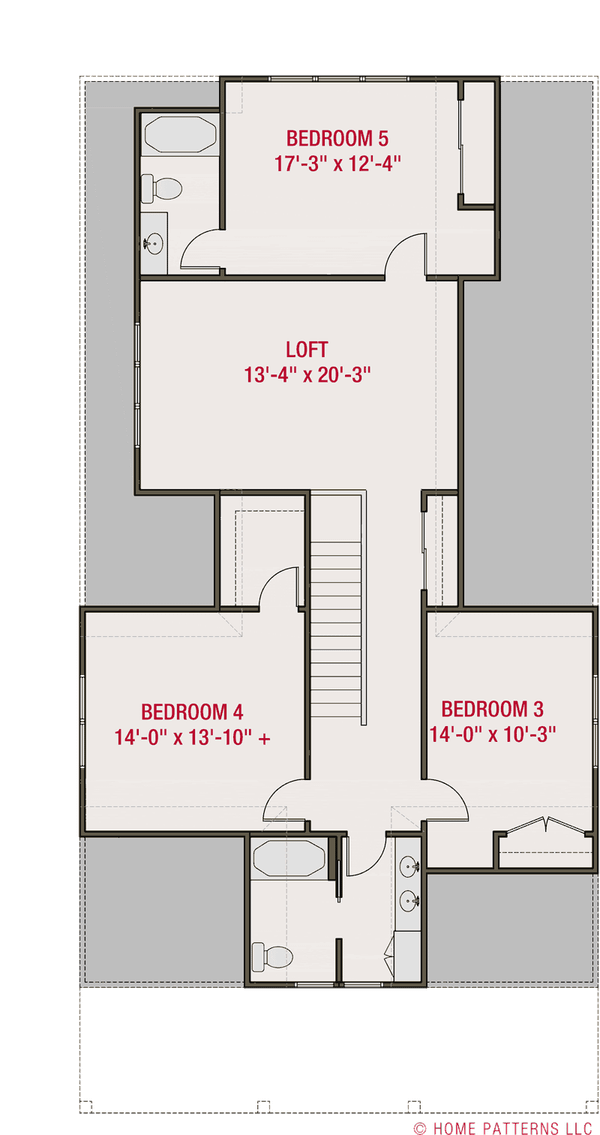 House Blueprint - Farmhouse Floor Plan - Upper Floor Plan #461-113