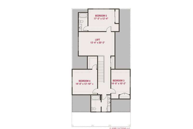 House Design - Floor Plan - Upper Floor for Farmhouse House Plan #461-113 - 5 bed, 4 bath