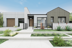 House Blueprint - Modern Exterior - Front Elevation Plan #1087-1