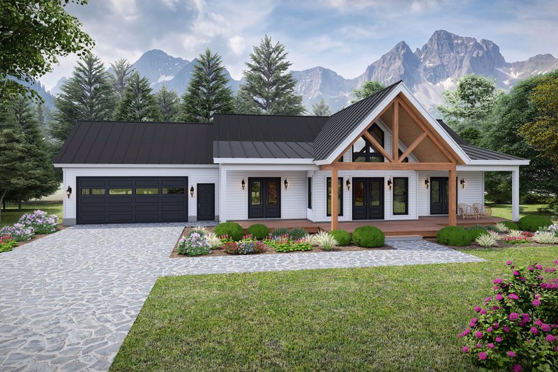 Architectural House Design - Exterior - Front Elevation 2 for Country House Plan #932-1438 - 2 bed, 2 bath